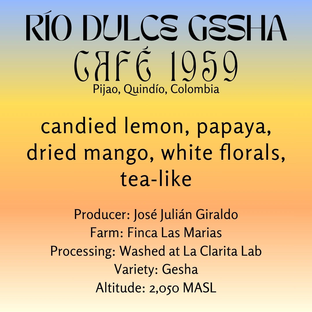 Río Dulce Gesha · José Julián Giraldo, Café 1959 · Standart × LWCR